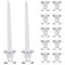 Set of 12 Glass Candlestick Holders- Small Taper Candle Holders for Wedding, Table Centerpieces, Home and Party Décor (2.4x2.3inch)